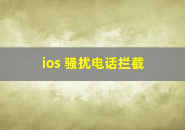 ios 骚扰电话拦截